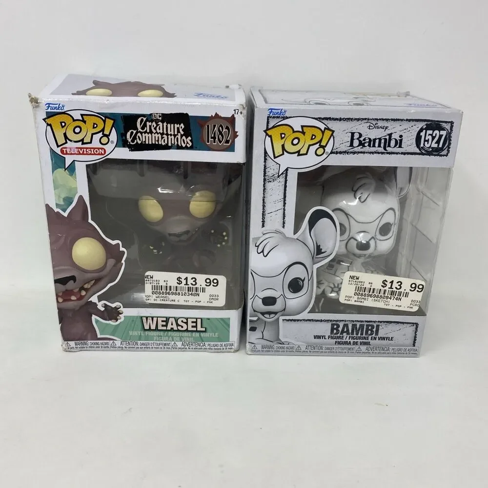 Funko Pop 1482 Creature Commandos Weasel 1527 Bambi NIB